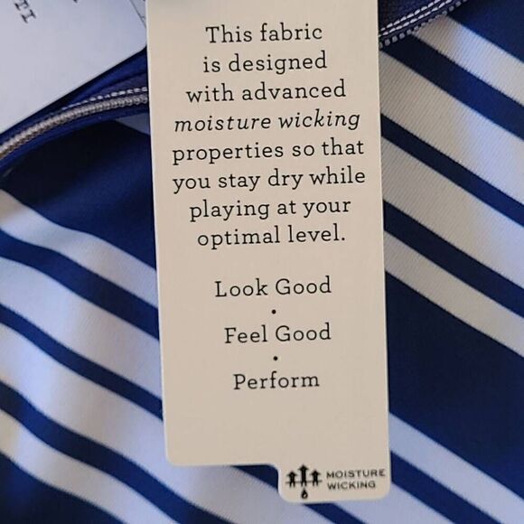 NWT EP Pro Womens Short Sleeve Exploded Dash Stripe Print Zip Golf Polo Top L - Picture 11 of 13